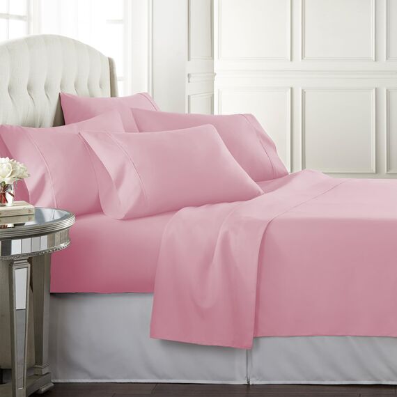 Danjor Linens Cal King Bettlaken-Set für Heißschläfer, Hotel-Premium-Bettlaken mit 4 Kissenbezügen, leichte, gebürstete Mikrofaser, tiefe Taschen, atmungsaktiv, kühlend, 6-teiliges Bettwäsche-Set