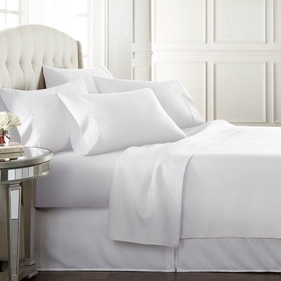 Danjor Linens Bettlaken-Set, King-Size für Heißschläfer, Hotel-Premium-Bettlaken mit 4 Kissenbezügen, leichte, gebürstete Mikrofaser, tiefe Taschen, atmungsaktiv, kühlend, 6-teiliges Bettwäsche-Set