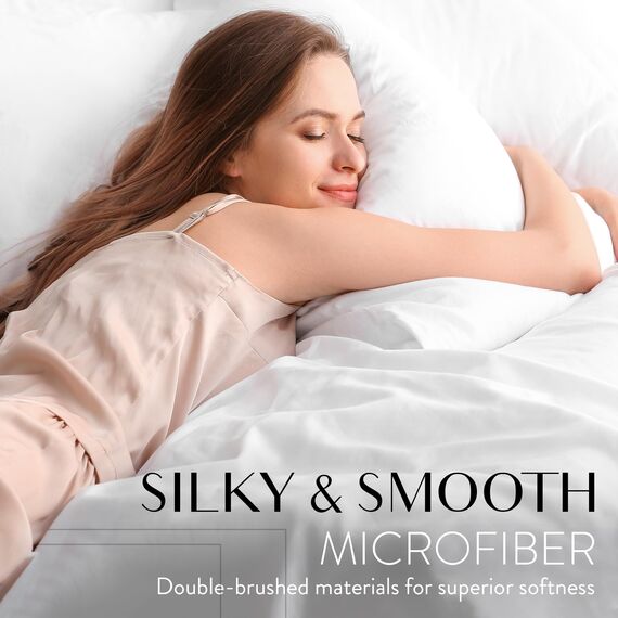 Danjor Linens Cal King Bettlaken-Set für Heißschläfer, Hotel-Premium-Bettlaken mit 4 Kissenbezügen, leichte, gebürstete Mikrofaser, tiefe Taschen, atmungsaktiv, kühlend, 6-teiliges Bettwäsche-Set