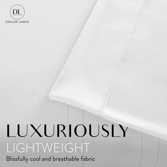 Danjor Linens Etagenbettlaken für Doppelbetten mit 2 Kissenbezügen, leichte gebürstete Mikrofaser, tiefe Taschen, 4-teiliges Spannbetttuch, Weiß