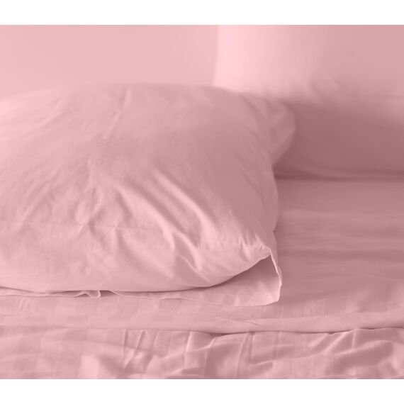 RUVANTI Bettlaken-Set aus 100% Baumwolle, atmungsaktive Perkal-Webart, 40,6 cm Tiefe Taschen, Hotelstandard, angenehm kühl, langlebig, einfarbig, Doppelbett, 4-teilig, Brautrose