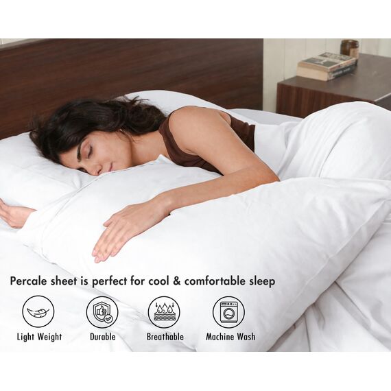 RUVANTI Bettlaken aus 100% Baumwolle, kühlendes Perkal-Bettlaken für Queen-Size-Bett, atmungsaktiv und langlebig, Queen-Size-Bettlaken-Set, 40,6 cm Tiefe Taschen, Briliant White, 4-teilig