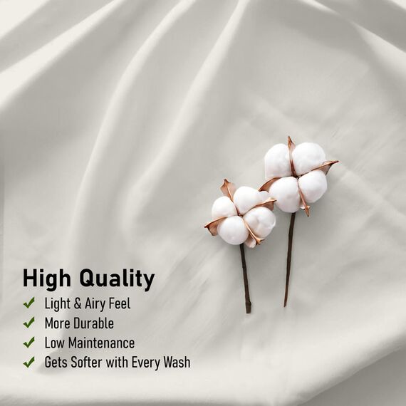 Ruvanti Bettlaken aus 100% Baumwolle für Queen-Size-Bett, knusprige, kühlende Perkal-Bettlaken, atmungsaktiv und langlebig, Queen-Size-Bettlaken-Set, Tiefe Tasche, 40,6 cm (passend für bis zu 45,7