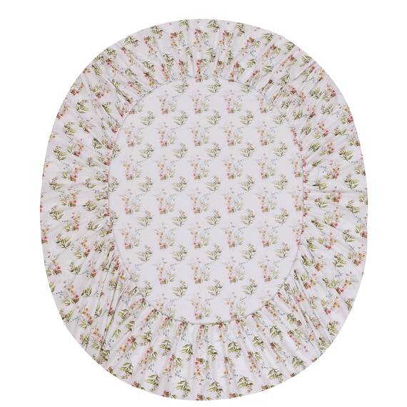 RUVANTI Bettlaken-Set aus 100 % Baumwolle, atmungsaktive Perkal-Webart, 35,6 cm tiefe Taschen, Hotelstandard, angenehm kühl, langlebig, Blumendesign, California-King-Size, 4-teilig, Blumenfreude