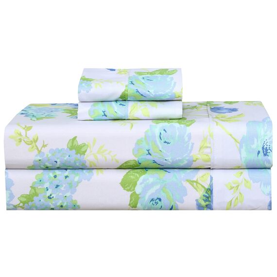 RUVANTI Queen-Bettwäsche-Set, gebürstete Mikrofaser, 4-teilig (1 Spannbetttuch, 1 Bettlaken, 2 Kissenbezüge), mit 38,1 cm tiefen Taschen, leicht und bequem, Premium-Hotel-Bettwäsche, Vitalität