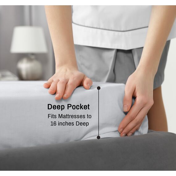 RUVANTI Bettlaken-Set aus 100 % Baumwolle, atmungsaktive Perkal-Webart, 40,6 cm tiefe Taschen, Hotelstandard, angenehm kühl, langlebig, einfarbig, Einzelbett XL, 3-teilig, Leises Grau