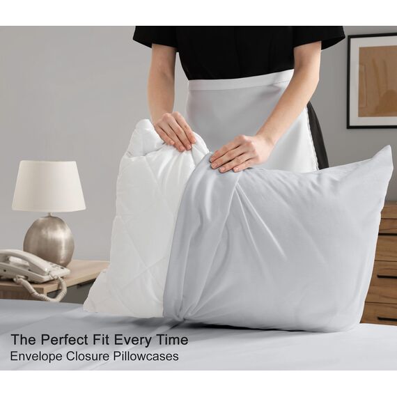 RUVANTI Bettlaken-Set aus 100% Baumwolle, atmungsaktive Perkal-Webart, 40,6 cm Tiefe Taschen, Hotelstandard, angenehm kühl, langlebig, einfarbig, Doppelbett, 4-teilig, Leises Grau