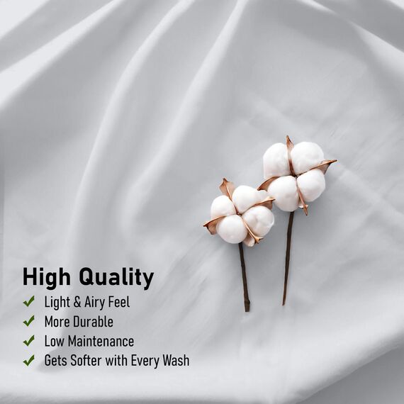 RUVANTI Bettlaken-Set aus 100% Baumwolle, atmungsaktive Perkal-Webart, 40,6 cm Tiefe Taschen, Hotelstandard, angenehm kühl, langlebig, einfarbig, Einzelbett, 3-teilig, Leises Grau