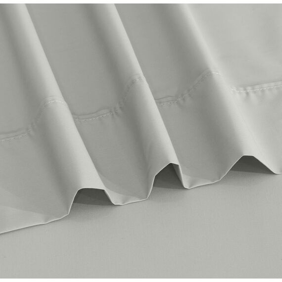 RUVANTI Bettlaken-Set aus 100 % Baumwolle, atmungsaktive Perkal-Webart, 40,6 cm tiefe Taschen, Hotelstandard, angenehm kühl, langlebig, einfarbig, Einzelbett XL, 3-teilig, Silber