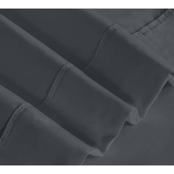 RUVANTI Queen-Bettwäsche-Set, 4-teilig (1 Spannbetttuch, 1 Bettlaken, 2 Kissenbezüge), mit 38,1 cm tiefen Taschen, leicht und bequem, Premium-Hotel-Bettwäsche, dunkelgrau