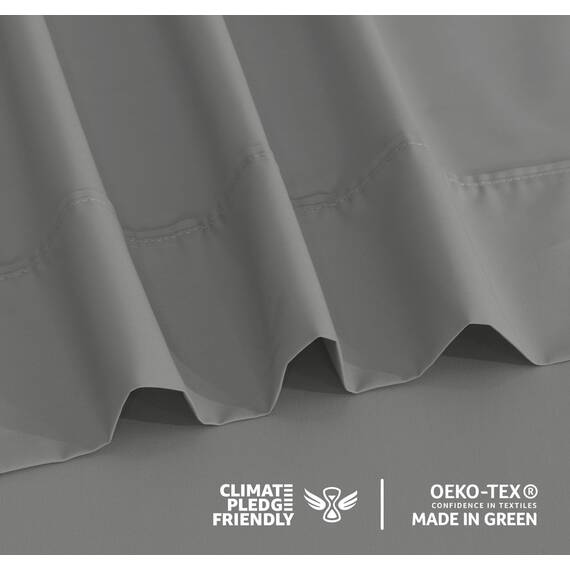 RUVANTI Bettlaken-Set aus 100% Baumwolle, atmungsaktive Perkal-Webart, 35,6 cm Tiefe Taschen, Hotelstandard, angenehm kühl, langlebig, einfarbig, California-King-Size, 4-teilig, Dunkelgrau