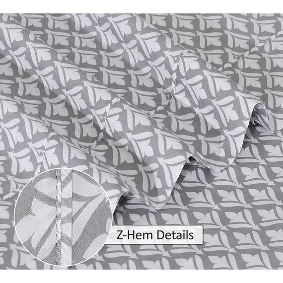 RUVANTI Bettlaken aus 100% Baumwolle für Queen-Size-Betten – knusprige, kühlende Perkal-Bettlaken – atmungsaktiv und langlebig – 40,6 cm Tiefe Queen-Size-Bettlaken – Grau – 4 Stück