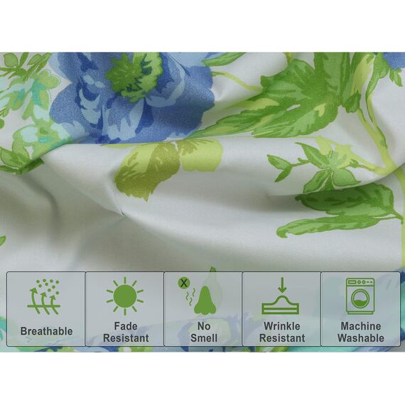 RUVANTI Queen-Bettwäsche-Set, gebürstete Mikrofaser, 4-teilig (1 Spannbetttuch, 1 Bettlaken, 2 Kissenbezüge), mit 38,1 cm tiefen Taschen, leicht und bequem, Premium-Hotel-Bettwäsche, Vitalität
