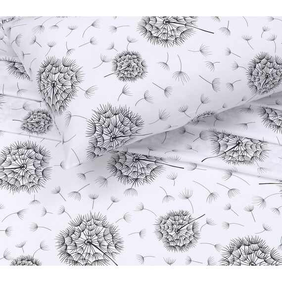 RUVANTI Bettlaken aus 100% Baumwolle, kühlendes Perkal-Bettlaken für Doppelbett, atmungsaktiv und langlebig, 40,6 cm Tiefe Bettlaken, Löwenzahn, 3-teilig