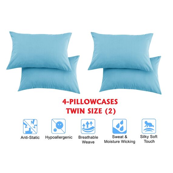 Eleganter Komfort, weich, Knitter- und lichtbeständig, 6-teiliges Bettwäsche-Set Twin/Twin XL Aqua Blue