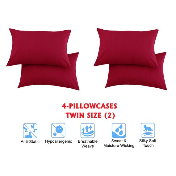 Elegant Comfort Luxuriöse weiche Bettlaken, 1500, Premium-Hotelqualität, Mikrofaser, Weichheit, Knitter- und lichtbeständig, 6-teilig, California King, Burgunderrot Amaranth