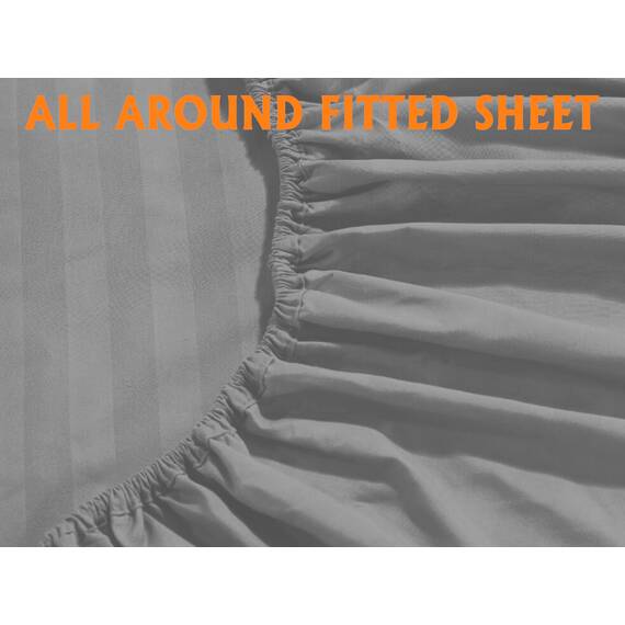 Elegant Comfort Luxuriöse weiche Bettlaken Dobby Stripe 1500, Premium-Hotelqualität, Mikrofaser, Weichheit, Knitter- und lichtbeständig (4-teilig), Bettwäscheset, Twin XL, gestreift, Platingrau