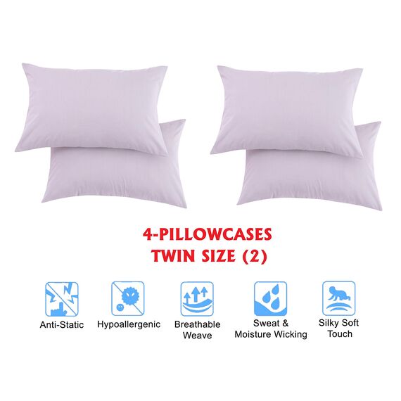 Elegant Comfort Luxuriöse, weiche Bettwäsche, 1500, hochwertige Hotelqualität, Mikrofaser, weich, Knitter- und lichtbeständig (4-teilig), Doppelbett/Doppelbett, Lavendel (Periwinkle Lavender)
