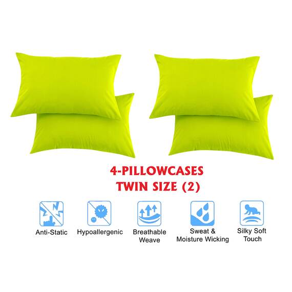 Elegant Comfort Luxuriöse weiche Bettlaken, 1500, Premium-Hotelqualität, Mikrofaser, Weichheit, Knitter- und lichtbeständig, 6-teilig, Queen-Size-Bett, Neongrün