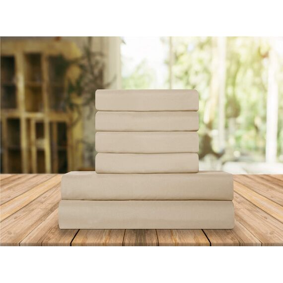 Elegant Comfort Luxuriöse weiche Bettlaken, 1500, Premium-Hotelqualität, Mikrofaser, weich, Knitter- und lichtbeständig, 4-teilig, Twin/Twin XL, Leinen-Creme