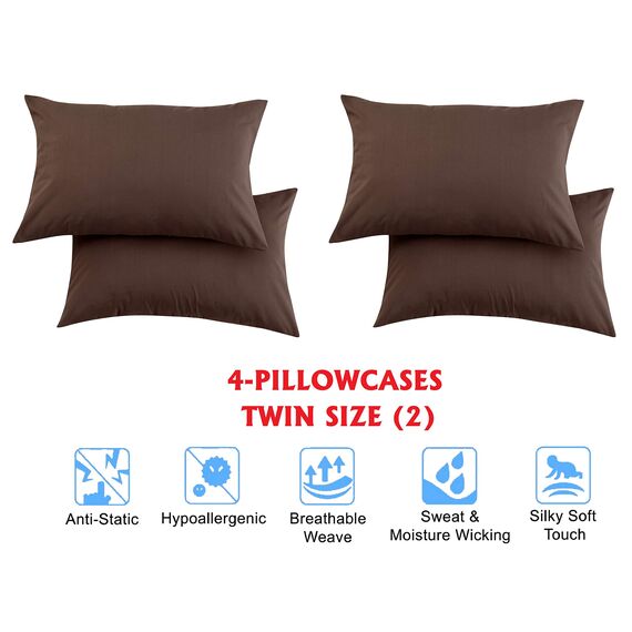Elegant Comfort Luxuriöse weiche Bettlaken, 1500, Premium-Hotelqualität, Mikrofaser, weich, Knitter- und lichtbeständig, 4-teilig, Twin/Twin XL, Espressobraun