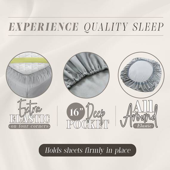 Elegant Comfort Lilliana Plaid 6-teiliges Bettlaken-Set, sehr gemütlich, farbecht und knitterfrei, Fadenzahl 1500, tiefes Spannbetttuch mit intelligenten Taschen, kariertes Bettlaken-Set, Kingsize,