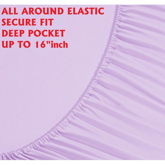 Elegant Comfort Luxuriöse, weiche Bettwäsche, 1500, hochwertige Hotelqualität, Mikrofaser, weich, Knitter- und lichtbeständig (4-teilig), Doppelbett/Doppelbett, Lavendel (Periwinkle Lavender)