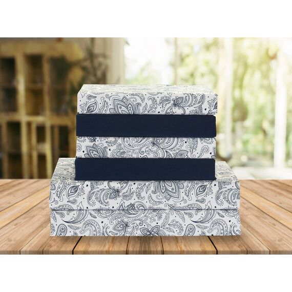 Elegant Comfort Luxuriöse weiche Bettwäsche mit Paisleymuster – 1500 Premium-Hotelqualität, Mikrofaser, weich, Knitter- und lichtbeständig, 4-teilig, Twin/Twin XL, Marineblau