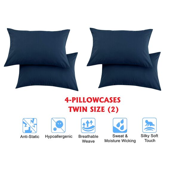 Elegant Comfort Luxuriöse, weiche Bettwäsche, 1500, hochwertige Hotelqualität, Mikrofaser, weich, Knitter- und lichtbeständig (6-teilig), Kingsize-Bett, Saphirblau