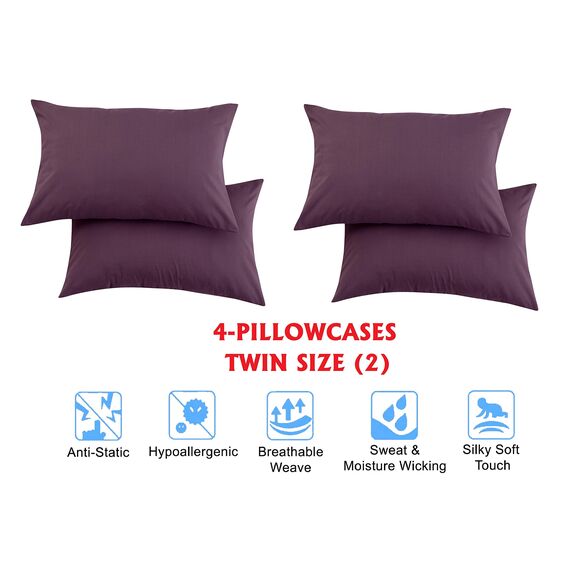 Elegant Comfort Luxuriöse, weiche Bettwäsche, 1500, hochwertige Hotelqualität, Mikrofaser, weich, Knitter- und lichtbeständig (6-teilig), Full, Sangria-Violett