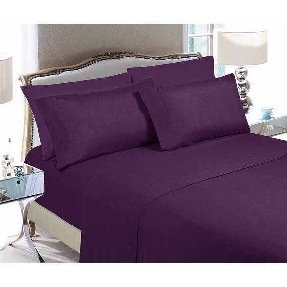 Elegant Comfort Luxuriöse weiche Bettlaken, 1500, Premium-Hotelqualität, Mikrofaser, Weichheit, Knitter- und lichtbeständig, 4-teilig, Twin/Twin XL, Sangria Purple