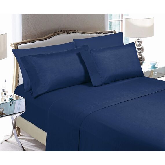 Elegant Comfort Luxuriöse, weiche Bettwäsche, 1500, hochwertige Hotelqualität, Mikrofaser, weich, Knitter- und lichtbeständig (4-teilig), Doppelbett/Doppelbett, Größe XL, Saphirblau