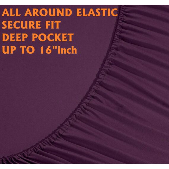 Elegant Comfort Luxuriöse, weiche Bettwäsche, 1500, hochwertige Hotelqualität, Mikrofaser, weich, Knitter- und lichtbeständig (6-teilig), Full, Sangria-Violett