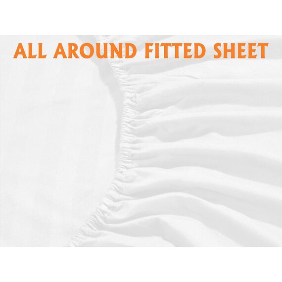Elegant Comfort Luxuriöse weiche Bettlaken Dobby Stripe 1500, Premium-Hotelqualität, Mikrofaser, Weichheit, Knitter- und lichtbeständig (4-teilig), Bettwäscheset, Twin XL, Stripe White