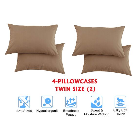 Elegant Comfort Luxuriöse weiche Bettlaken, 1500, Premium-Hotelqualität, Mikrofaser, weich, Knitter- und lichtbeständig, 6-teilig, Queen-Size-Bett, warmes Taupe