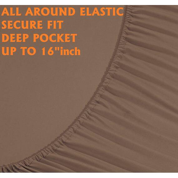 Elegant Comfort Luxuriöse weiche Bettlaken, 1500, Premium-Hotelqualität, Mikrofaser, Weichheit, Knitter- und lichtbeständig, 4-teilig, Twin/Twin XL, warmes Taupe
