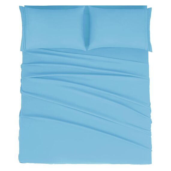 Mejoroom California King-Size-Bettlaken-Set, weiche Mikrofaser, Spannbettlaken mit tiefen Taschen, atmungsaktiv, knitter- und lichtbeständig, 4-teilig (California Kingsize, Jeansblau