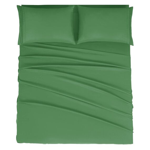 Mejoroom California King Size Bettlaken-Set – weiche Mikrofaser-Bettlaken, Spannbetttuch mit tiefen Taschen, hypoallergen, lichtbeständig – 4-teilig (California King, Calla Green)
