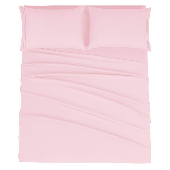 Mejoroom California-King-Size-Bettlaken-Set, weiche Mikrofaser, Spannbettlaken mit tiefen Taschen, hypoallergen, knitterfrei und atmungsaktiv, 4-teilig (Kalifornia Kingsize, Blush Pink)