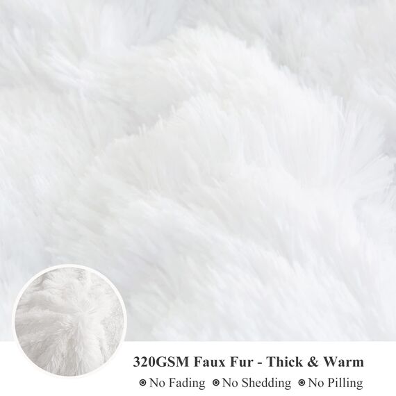 XeGe Plüsch-Bettbezug-Set, luxuriöses, ultraweiches Samt-Bettwäsche-Set, Reißverschluss (Kingsize, Weiß)