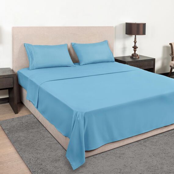 Mejoroom California King-Size-Bettlaken-Set, weiche Mikrofaser, Spannbettlaken mit tiefen Taschen, atmungsaktiv, knitter- und lichtbeständig, 4-teilig (California Kingsize, Jeansblau