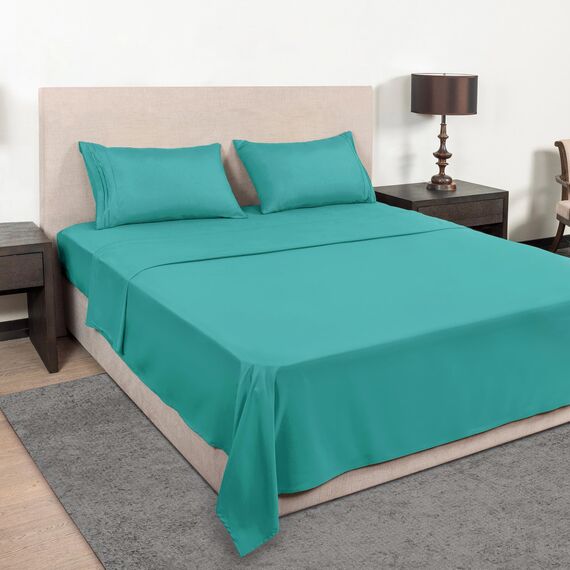 Mejoroom Bettwäsche-Set für Doppelbetten – Hotel-Luxus-Mikrofaser-Bettlaken und Kissenbezug-Set, passend für Studentenwohnheim-Matratze, hypoallergen, knitterfrei und atmungsaktiv, XL, Blaugrün)