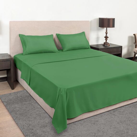 Mejoroom California King Size Bettlaken-Set – weiche Mikrofaser-Bettlaken, Spannbetttuch mit tiefen Taschen, hypoallergen, lichtbeständig – 4-teilig (California King, Calla Green)