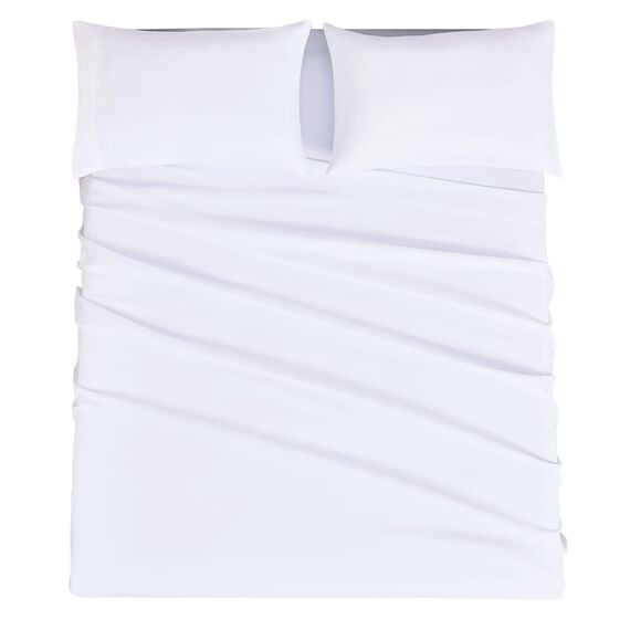 Mejoroom Bettwäsche-Set, extra weich, luxuriös, King-Size-Bettwäsche, 38.1 cm tiefe Tasche, Premium-Bettwäsche-Kollektion, atmungsaktiv, knitterfrei, schmutzabweisend, 4-teilig (Kingsize, Weiß)