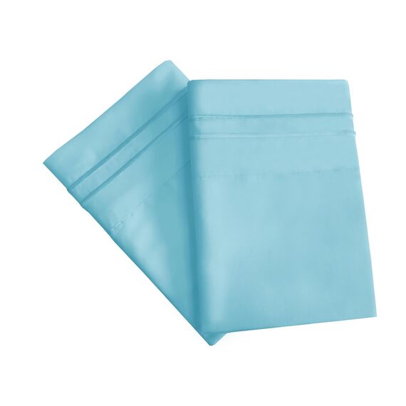 Mejoroom Luxuriöses Kissenbezug-Set, gebürstete Mikrofaser 1800 Bettwäsche – knitterfrei, farbecht, schmutzabweisend – hypoallergen (2 Kissenbezüge Standard, Blaugrün) (2 Kissenbezüge Standard, Aqua)
