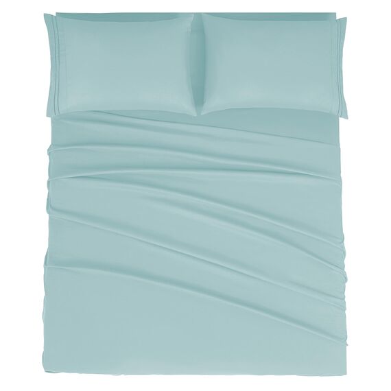 Mejoroom Queen-Size-Bettlaken-Set – Hotel Luxus 1800 Bettlaken und Kissenbezüge – Spannbettlaken mit tiefen Taschen, hypoallergen, farbecht – 4-teilig (Queen, Meeresschaum)