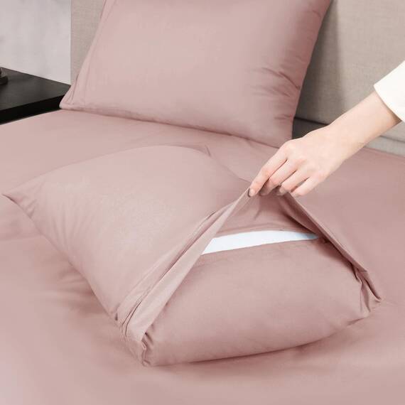 Mejoroom King-Size-Bettlaken, Fadenzahl 1800, Luxus-Kingsize-Bettlaken mit 38.1 cm tiefer Tasche, Premium-Bettwäsche-Kollektion, extra weich, atmungsaktiv, 4-teilig (Kingsize, Dusty Pink)