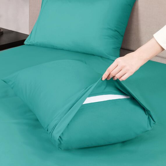 Mejoroom California King Bettwäsche-Set 38,1 cm tiefe Tasche, Fadenzahl 1800, California King Sheets Super weich und bequem, knitterfrei und lichtbeständig (California King, Blaugrün)