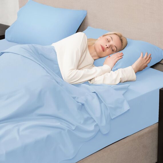 Mejoroom Bettwäsche-Set, King-Size-Bett, 38,1 cm tiefe Taschen, Fadenzahl 1800, Mikrofaser, superweich, hypoallergen, atmungsaktiv, verblasst nicht, knittert kühl, warm, 4-teilig (Kingsize, Lake Blue)