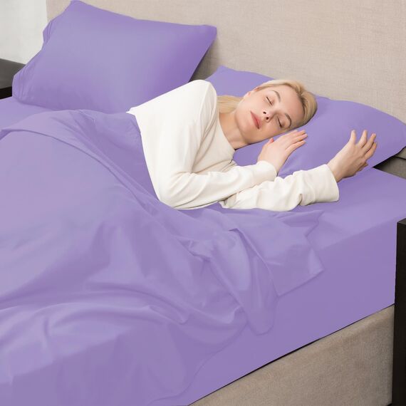 Mejoroom Bettwäsche-Set, extra weich, luxuriös, Queen-Size-Bettlaken mit 38.1 cm tiefer Tasche, Premium-Bettwäsche-Kollektion – atmungsaktiv, knitterfrei, fleckenabweisend, 4-teilig (Queen, Violett)